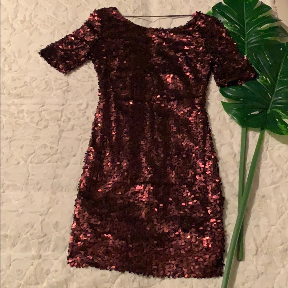Ark & Co. Bronze Sequin Dress Size Small